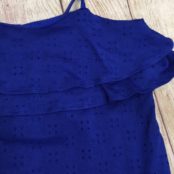 Harlowe & Graham Blue Eyelet Flutter Cami Top Size XS - Picture 10 of 12